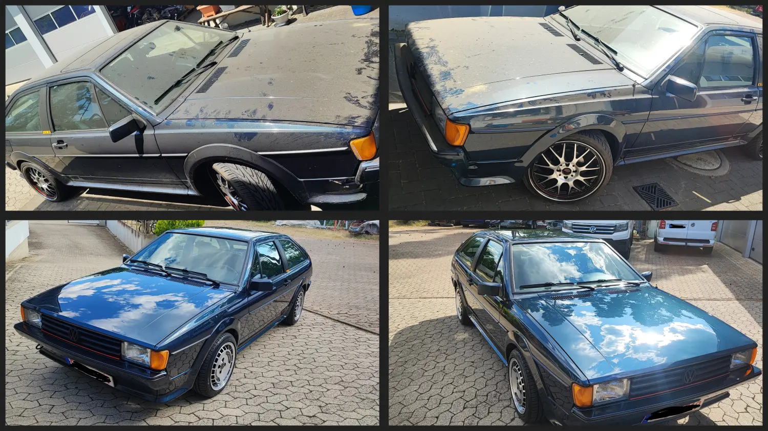 Vor und nach der Autoreinigung von Car Perfection Bavaria